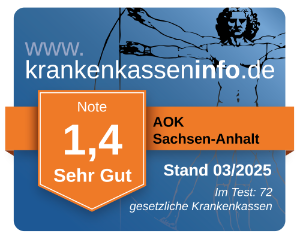 Ergebnis der AOK Sachsen-Anhalt im aktuellen Krankenkassentest