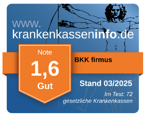 Ergebnis der BKK firmus im aktuellen Krankenkassentest