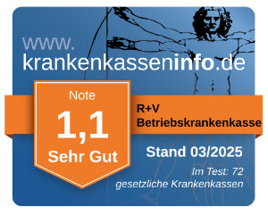 Ergebnis der R+V Betriebskrankenkasse im aktuellen Krankenkassentest