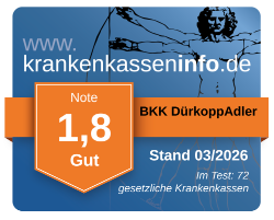 Ergebnis der BKK DürkoppAdler im aktuellen Krankenkassentest