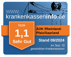 Ergebnis der AOK Rheinland-Pfalz/Saarland im aktuellen Krankenkassentest