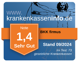 Ergebnis der BKK firmus im aktuellen Krankenkassentest