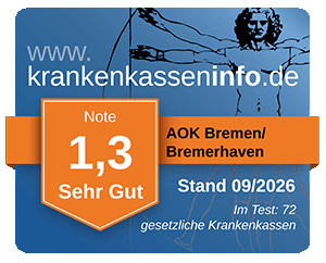 Ergebnis der AOK Bremen/Bremerhaven im aktuellen Krankenkassentest