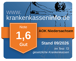 Ergebnis der AOK Niedersachsen im aktuellen Krankenkassentest