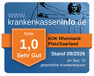 Ergebnis der AOK Rheinland-Pfalz/Saarland im aktuellen Krankenkassentest