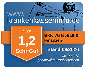 Ergebnis der BKK Wirtschaft & Finanzen im aktuellen Krankenkassentest