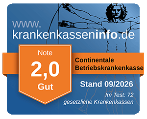 Ergebnis der Continentale Betriebskrankenkasse im aktuellen Krankenkassentest