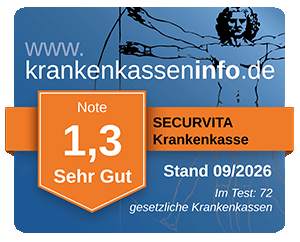 Ergebnis der SECURVITA Krankenkasse im aktuellen Krankenkassentest