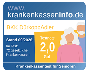 Testergebnis Krankenkassentest für Senioren