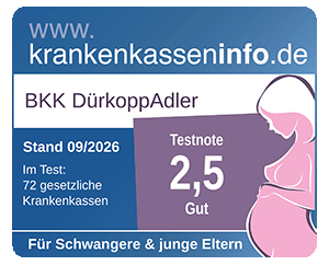 Testergebnis Krankenkassentest für Schwangere und junge Eltern