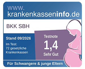 Testergebnis Krankenkassentest für Schwangere und junge Eltern