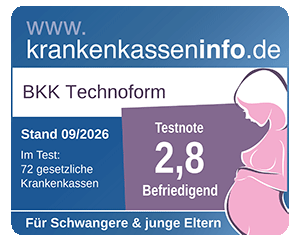 Testergebnis Krankenkassentest für Schwangere und junge Eltern