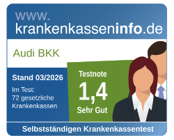 Testergebnis Krankenkassentest für Selbstständige
