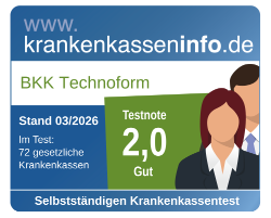 Testergebnis Krankenkassentest für Selbstständige