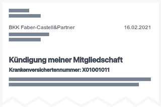 Musterkündung BKK Faber-Castell & Partner